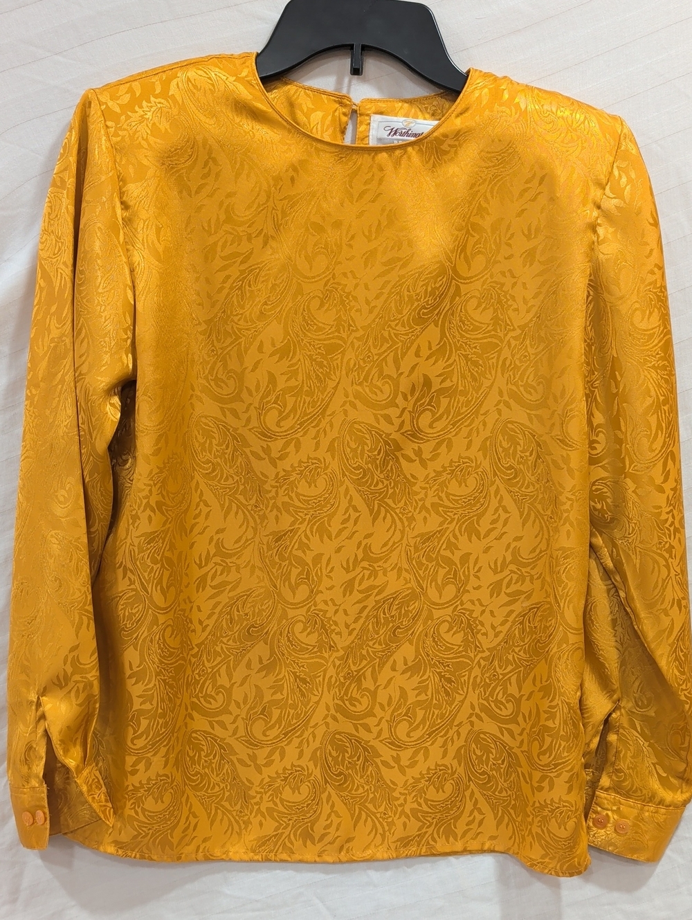 Worthington Petite Women's Golden Yellow Long-Sleeve Blouse Size 6P